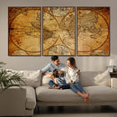 Vintage World Map Canvas Print – Antique Push Pin Travel by MyGreatCanvas | Canvas Wall Art Prints | Photo Prints & Wall Decor