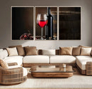 Red Wine and Bottle Canvas Print