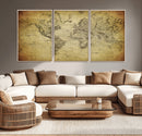 Push Pin World Map Canvas Print – Travel Tracker Wall Art