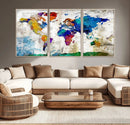 World Map Canvas Print – Framed Travel Map Wall Art for by MyGreatCanvas | Canvas Wall Art Prints | Photo Prints & Wall Decor