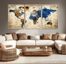 World Map Canvas Print – Detailed Map of the World Wall Art by MyGreatCanvas | Canvas Wall Art Prints | Photo Prints & Wall Decor