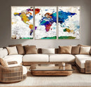 World Map Canvas Print – Detailed Map of the World Wall Art