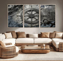 Ship Steering Wheel Vintage Wall Art Canvas Print by MyGreatCanvas | Canvas Wall Art Prints | Photo Prints & Wall Decor