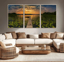 Lake and Flower Wall Art Canvas Print