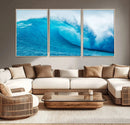 Big Ocean Surfing Wave Wall Art Canvas Print