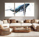Watercolor Whale Wall Art Canvas Print by MyGreatCanvas | Canvas Wall Art Prints | Photo Prints & Wall Decor