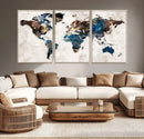 World Map Canvas Print – Framed Travel Map Wall Art for by MyGreatCanvas | Canvas Wall Art Prints | Photo Prints & Wall Decor