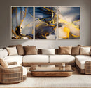 Large Abstract Wall Art Print - Gold and Blue Abstract by MyGreatCanvas | Canvas Wall Art Prints | Photo Prints & Wall Decor