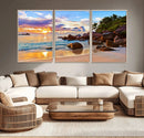 Tropical Island Beach Sunset Canvas Print