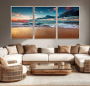 Sunset Ocean Beach Wall Art – Giclee Canvas Print, Coastal