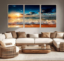 Golden Hour Sunset Over Ocean Waves Wall Art Canvas Print | by MyGreatCanvas | Canvas Wall Art Prints | Photo Prints & Wall Decor