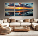 Beach Sunset Print - Stunning Ocean Canvas Artwork with