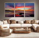 Glorious Sunset on The Beach Wall Art Canvas Print