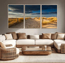 Ocean Beach Dark Clouds Wall Art Canvas Print