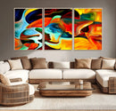 Human Love Figures Abstract Wall Art Canvas Print