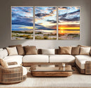 Sunset On The Ocean Wall Art Canvas Print
