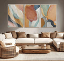 Boho Wall Art Canvas Print Set, Watercolor Boho Wall Art