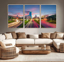 Dallas City Lights Large Wall Art Dallas Cityscape Canvas