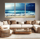 Majestic Ocean Wave Wall Art Canvas | 3 Panel Large Seascape