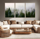 Forest Wall Art Canvas Print | Foggy Forest Wall Art | Pine
