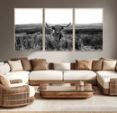 Black and White Highland Cow Canvas Wall Art, Longhorn by MyGreatCanvas | Canvas Wall Art Prints | Photo Prints & Wall Decor
