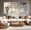 Banksy Art Butterfly Girl Explosion Canvas Art – Vibrant
