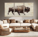 Buffalo Wall Art, Western Bison Canvas Print, Rustic Buffalo