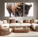 Bison Wall Art Canvas Print For Farmhouse, Wild Animal Wall by MyGreatCanvas | Canvas Wall Art Prints | Photo Prints & Wall Decor