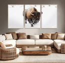 Bison Winter Wall Art Canvas Print For Farmhouse Decor
