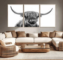 Scottish Highland Cow Cattle Art Print Wall Art Canvas Print by MyGreatCanvas | Canvas Wall Art Prints | Photo Prints & Wall Decor