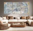 Radiant Abstract Wood Rings Canvas Art – Modern Triptych