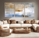 Blue Multi Panel Abstract Wall Art Canvas, Abstract Blue and