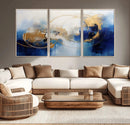 Navy Blue Abstract Wall Art Canvas Print