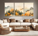 Abstract Watercolor Mountains and Trees Autumn Art, by MyGreatCanvas | Canvas Wall Art Prints | Photo Prints & Wall Decor