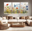 Colorful Wildflower Canvas Wall Art - Vibrant Floral