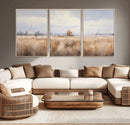 Golden Fields Wall Art Print Canvas – Serene Landscape of