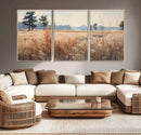 Golden Fields Canvas Wall Art Print – Serene Landscape of
