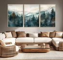 Serenity Forest Wall Art Canvas | Foggy Mountain Landscape