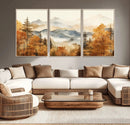 Golden Autumn Forest Wall Art Canvas | Mountain Landscape