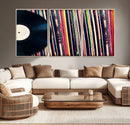 Vinyl Record and Album Collection Canvas Wall Art - Retro