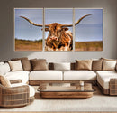 Texas Longhorn Wall Art Print, Framed Longhorn Cow Wall Art