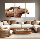 Mother and Baby Bear Canvas Wall Art - Adorable Wildlife