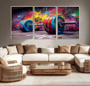 Abstract Graffiti Barbell Canvas Wall Art – Urban Fitness