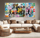 Life Beautiful Art Print - Banksy Graffiti Wall Art Canvas by MyGreatCanvas | Canvas Wall Art Prints | Photo Prints & Wall Decor