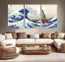 Katsushika Hokusai Kanagawa Giant Wave Wall Art Canvas Print