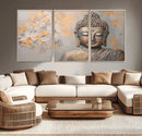 Abstract Buddha Statue Wall Art Canvas Print - Modern