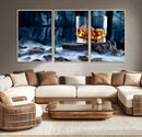 Whiskey Ice Wall Art Canvas Print