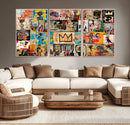 Abstract Art Collage Wall Art Canvas Print – Framed, Ready
