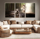 Jesus Canvas Wall Art - Jesus Running After Lost Lamb,