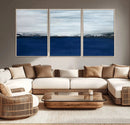 Navy Blue Abstract Wall Art Canvas Print